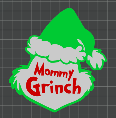 grinch - mommy ams ready by ben art 2d multicolour christmas 3d print model - Mito3D