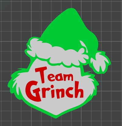 grinch - team ams ready by ben art 2d multicolour christmas 3d print model - Mito3D