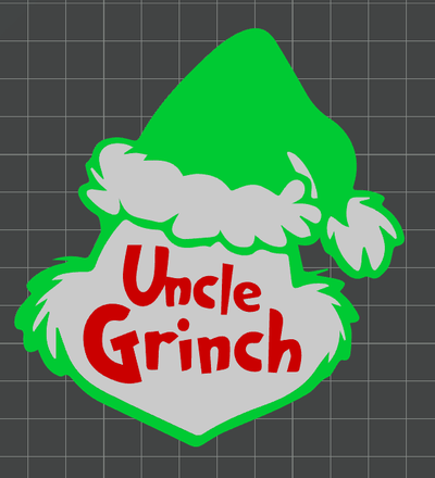 grinch - uncle ams ready by ben art 2d multicolour christmas 3d print model - Mito3D