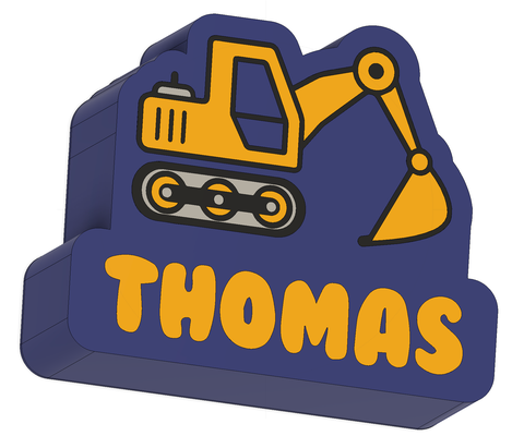 thomas light box digger by pretzel 3d art signs & logos led 3d print model - Mito3D