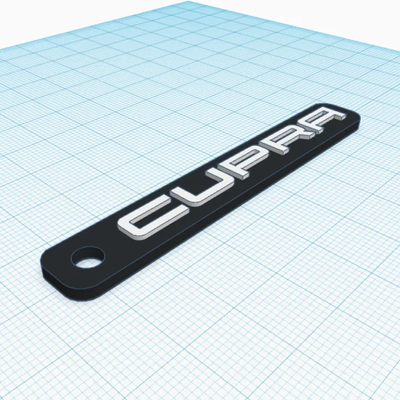 cupra logo keychain by johny3d art 2d 3d print model - Mito3D