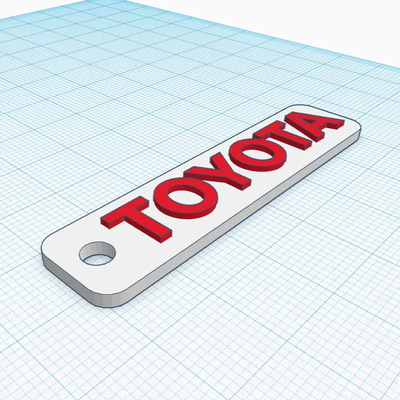toyota logo llavero by johny3d arte 2d 3d print model - Mito3D
