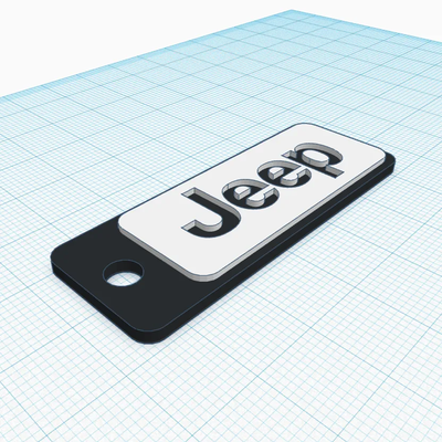 jeep logo porte clés by johny3d art 2d renégat 3d print model - Mito3D