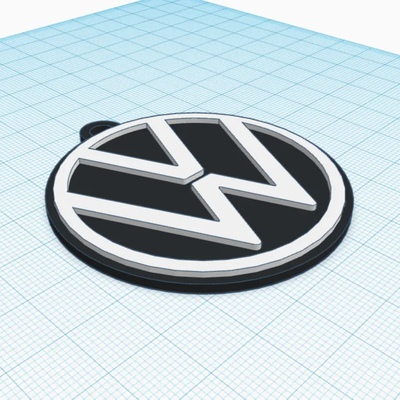 volkswagen logo 2019 llavero by johny3d arte 2d golf 3d print model - Mito3D