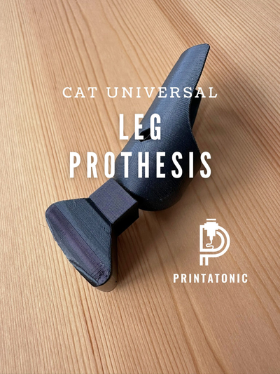 gato pierna universal prótesis by printatónico educación biología animal médico ciencias 3d print model - Mito3D