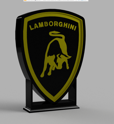 logo lambor by didoucrazyfrog11 household decor voiture marque sport leds 3d print model - Mito3D