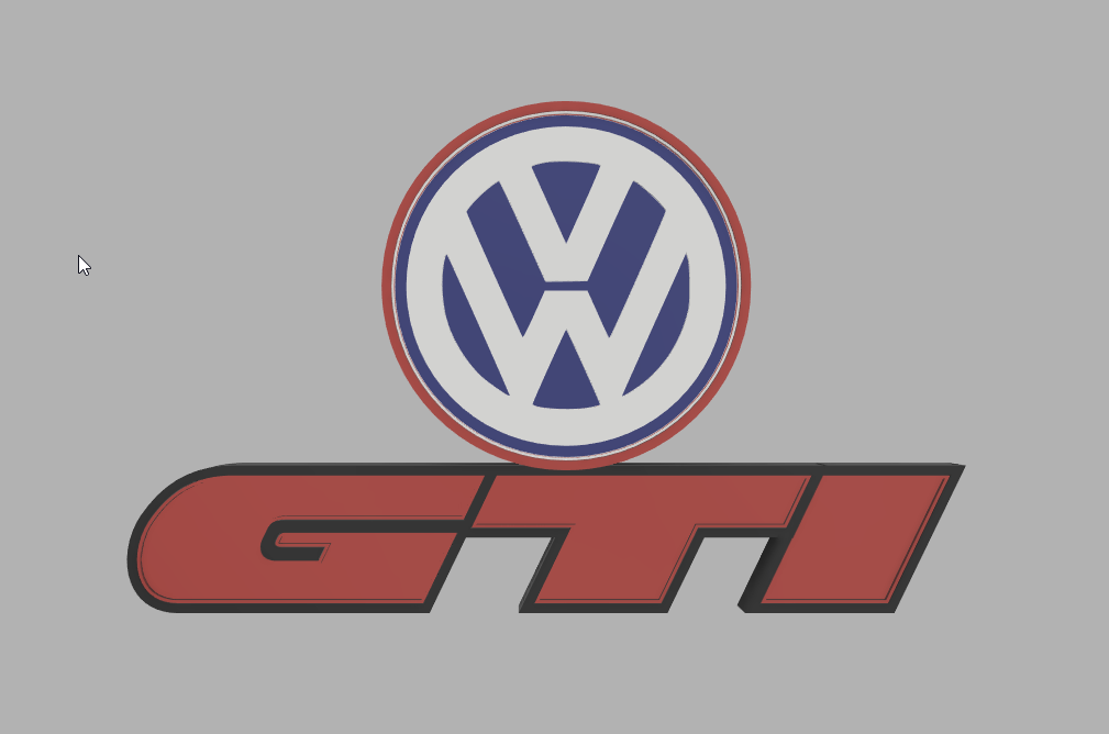 logo gti golf by didoucrazyfrog11 ev halkı dekor spor voiture koleksiyon ledler 3D print model - Mito3D