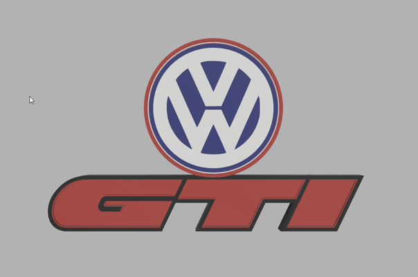 logo gti golf by didoucrazyfrog11 household decor sport voiture collectible leds 3d print model - Mito3D