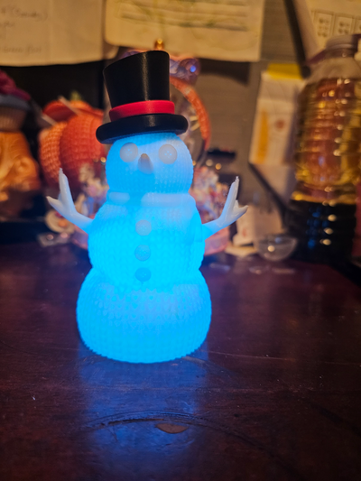 pupazzo neve guidato lampada by tuttopiùultra arte sculture 3d print model - Mito3D