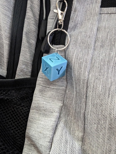 calibration cube keychain v2 remixed by otakumx fashion models maker chain key 3d print model - Mito3D