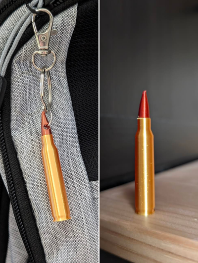 556 223 cal bullet + opt keychain by otakumx props & cosplays christmas ornament nato casing caliber 223 556 3d print model - Mito3D