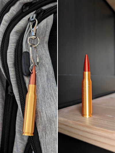 762x51 cal bullet + opt keychain by otakumx props & cosplays christmas accessory ornament nato caliber 762 51 cartirdge 3d print model - Mito3D