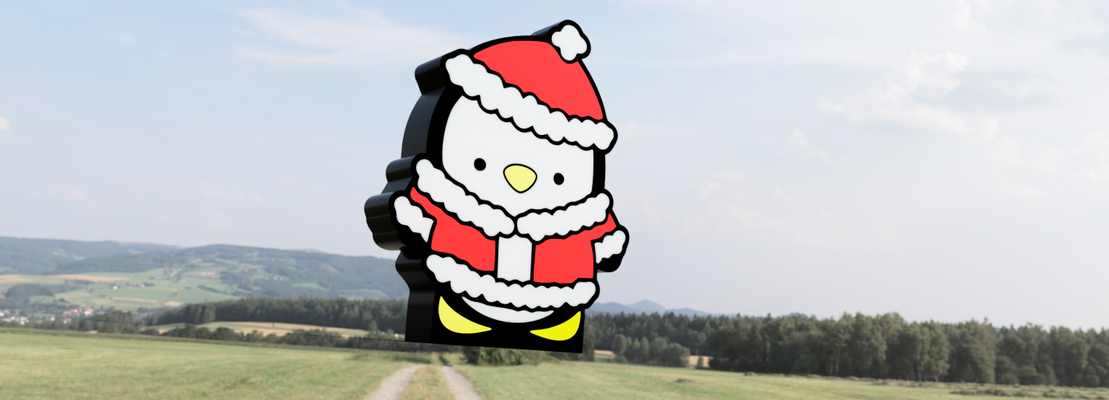 christmas pinquin lightbox by lefty3d art signs & logos santa 3d print model - Mito3D