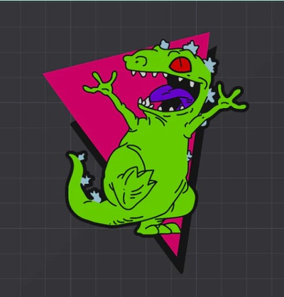 reptar chaveiro by viável estampas arte modelos acessório rugrats 3d print model - Mito3D