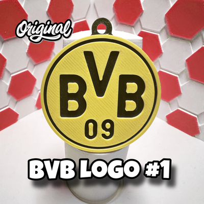 bvb logo keychain 1 by tiroplast 3d art coin & badges football easy 3d print model - Mito3D