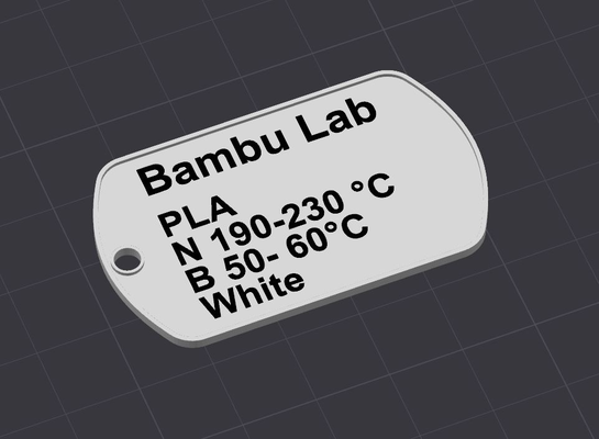 filament sample dogtag by wolfleader3d 3d printer accessories fastprint 3d print model - Mito3D