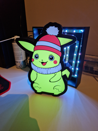 noel pikaçu by 3dgifts be sanat işaretler logolar hafif kutu tatil pokemon 3d print model - Mito3D