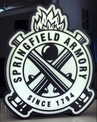 springfield armory lightbox by stickybuns art signs & logos munitions 3d print model - Mito3D
