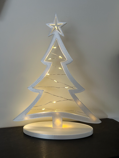 natal decoração of abrir iluminado árvore by lento oficina casa decorações inverno perene neve branco cor crianças feriado estação 3d print model - Mito3D
