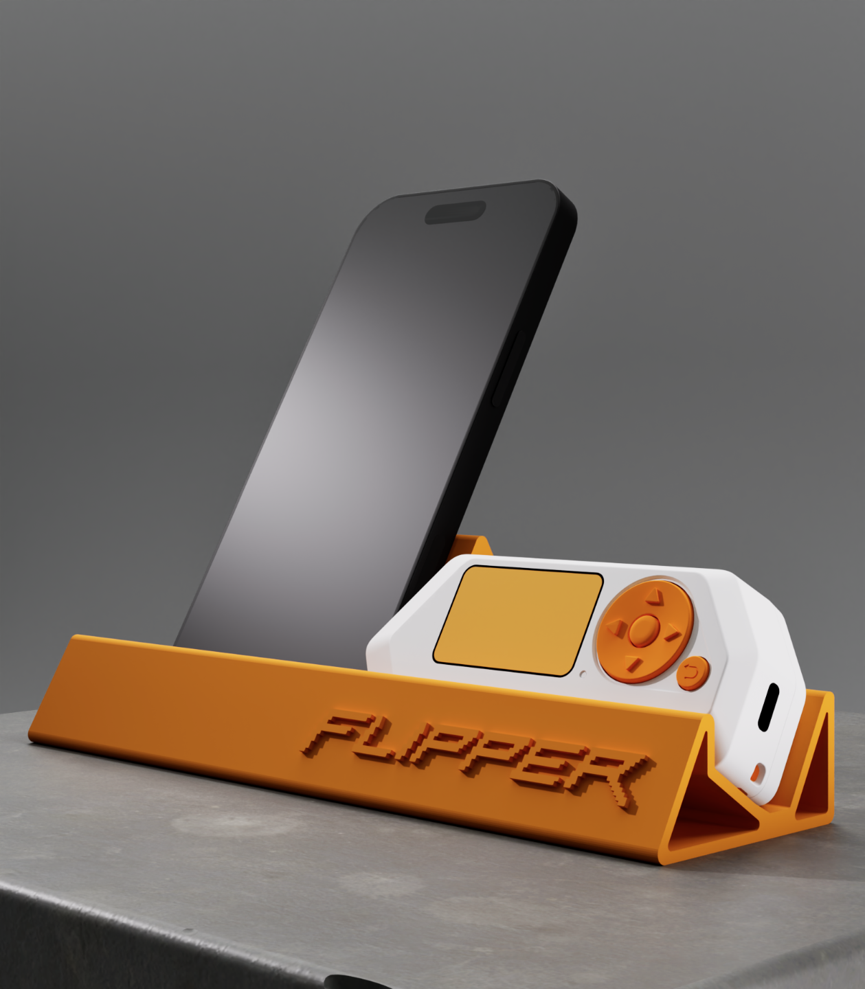 flipper zéro téléphone minimaliste quai by studio xiii loisir diy station d'accueil supporter conception flipperzéro iphone 3D print model - Mito3D