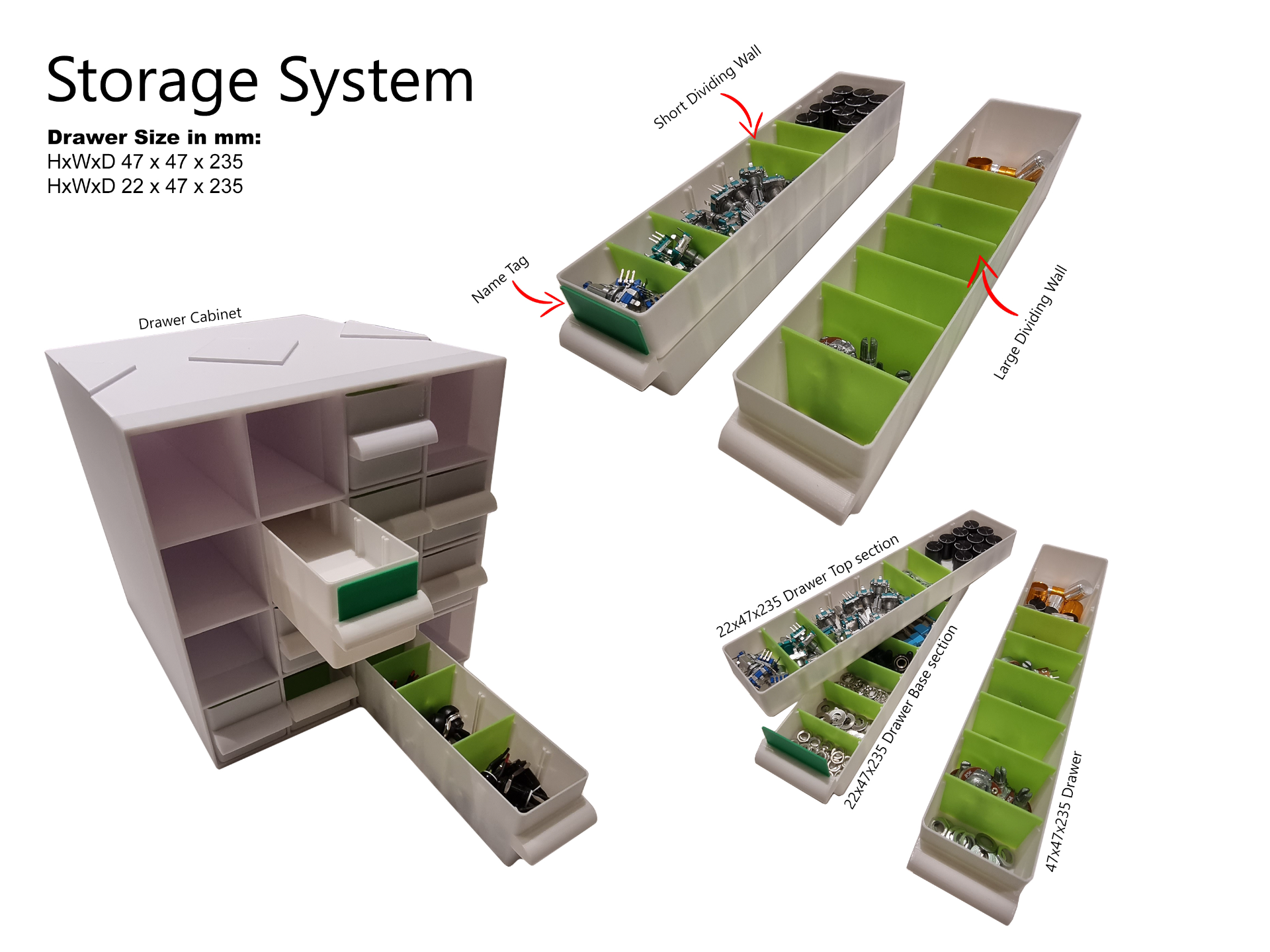 tiroir espace rangement système by rlangas outils organisateurs armoire tiroirs organisateur 3D print model - Mito3D