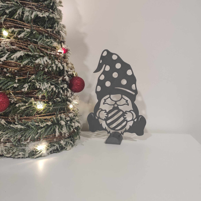 santa gnom by zufrieden kunst 2d weihnachten 2023 weihnachtsmann ball dekor dekoration 3d print model - Mito3D