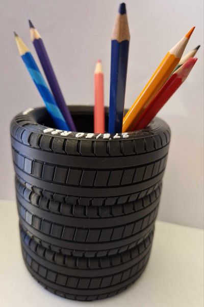 nokian pen holder by dv nw--- household office tires 3d print model - Mito3D