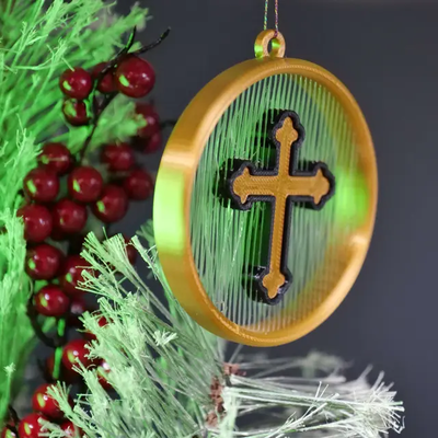 suspendiert kreuz ornament by macher vermanschen haushalt dekor weihnachten 2023 weihnachtsschmuck dekoration christian religiös 3d print model - Mito3D
