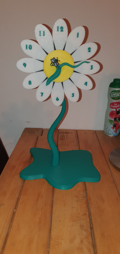horloge fleur çiçek saat by capsule74 ev halkı dekor bal arısı 3d print model - Mito3D