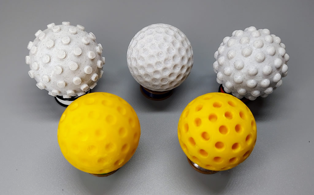 textured balls - golf ball sized 4267mm by 3d chihuahua toys & games sphere spheres cattoy golfball 3d print model - Mito3D
