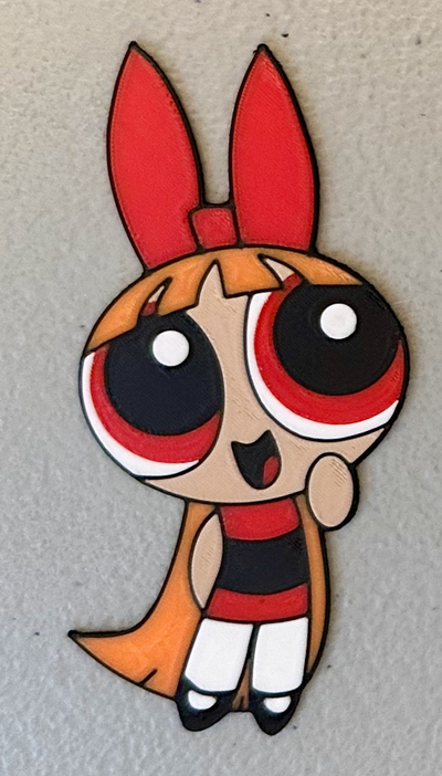 multicolor blossom magnet by wotfan art 2d power puff girls 3d print model - Mito3D