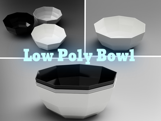 poly bowl by ollemark household decor lowpoly stackable easy fast storage 3d print model - Mito3D