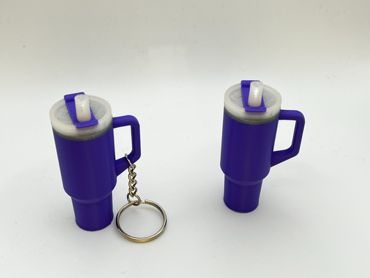 stanley tumbler cup inspired keychain ornament - by tjmakes miniatures stanleycup purse 3d print model - Mito3D