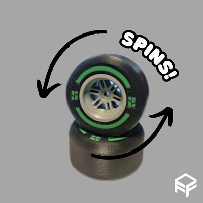f1 wheel fidget spinner by ff3dmakes toys & games f1wheel f1rim rim fidgetspinner f1spinner fan pirelli pzero toy f1toy multicolor formula1 tyre f1tyre 3d print model - Mito3D