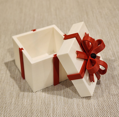 noel hediye kutu işlevsel multi piece no ams gerekli yeniden karıştırılmış by yaratıcı yorumlamalar ev halkı şenlikler 2023 kutusu parçalı 3d print model - Mito3D