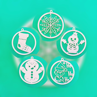 gemischt ornamente weihnachten 2 by yasoos haushalt feierlichkeiten ornament sammlung 3d print model - Mito3D