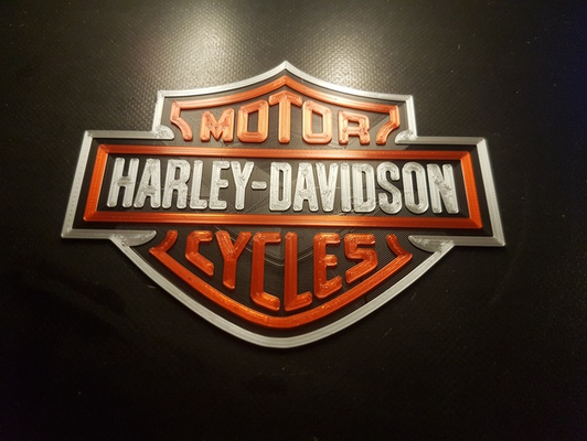 harley davidson logo in three sizes by laessigdaniel art signs & logos large 3d print model - Mito3D