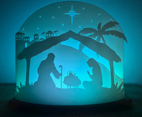 christmas nativity scene by sh designs art 2d holiday decoration manger 3d print model - Mito3D