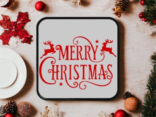 merry christmas - easy print lightbox by love prints art models festive seasonal inspire fun cute santa light 3d print model - Mito3D
