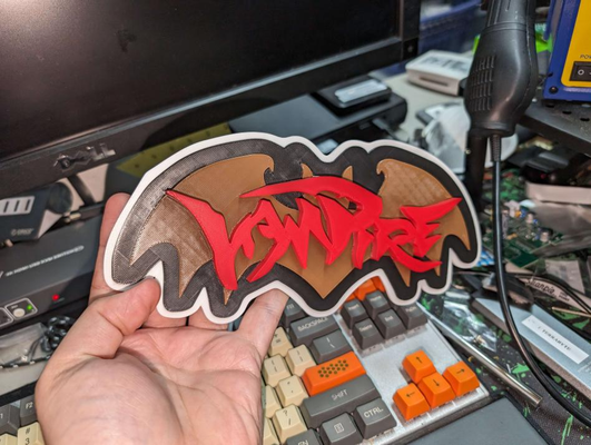 darkstalkers vampire logo by jonathan chapman art signs & logos 3d print model - Mito3D