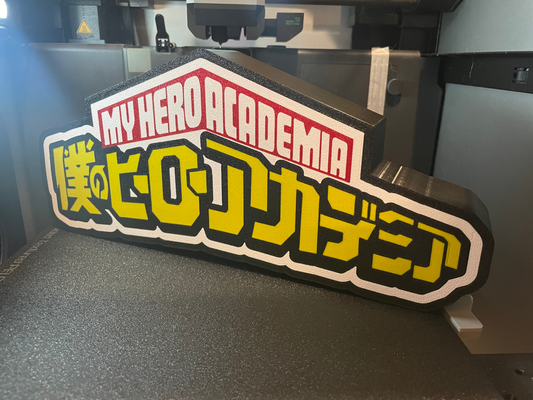 my hero academia light box by kimbrosilverbackfit art signs & logos anime tv wall decor 3d print model - Mito3D