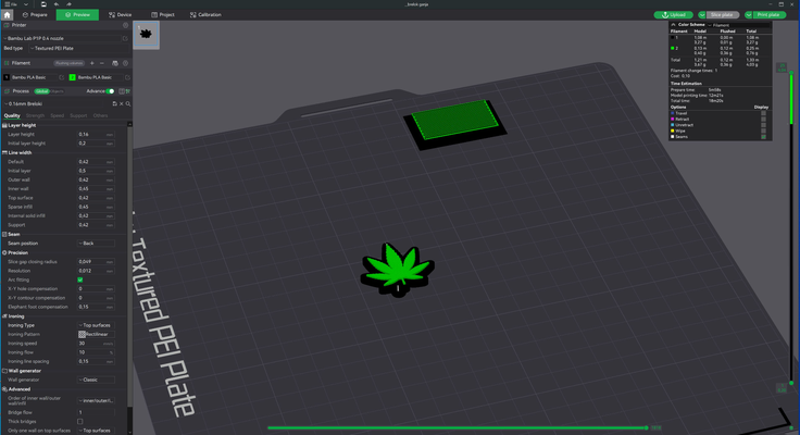 brelok keychain ganja marihuana leaf by dboda tools gadgets 3d print model - Mito3D