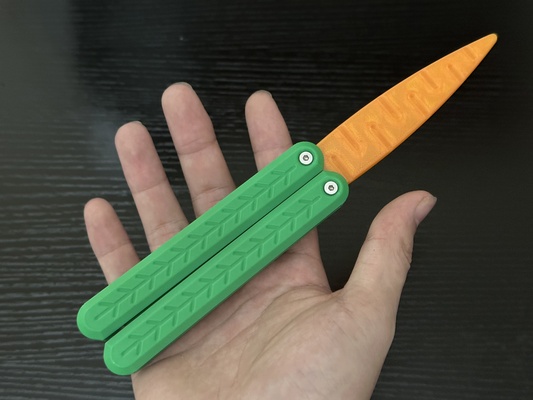carrot balisong long model by toys & games toy nosupport 3d print model - Mito3D