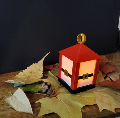 père noël thé lumière lanterne by mimi accueil maison décoration ménage festivités 3d print model - Mito3D