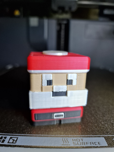 minecraft papa noel agitarse hilandero by 3domsculpts juguetes juegos enredadera zombi festivo temporada juguete divertido lindo snow 3d print model - Mito3D