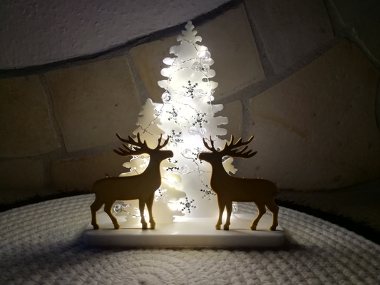 christmas tree deer by tiger-125 household house models chrismas 2023 lamp 3d print model - Mito3D