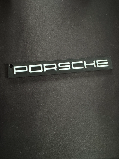 porsche keychain by senne dw art 2d car mancave 911 logo 3d print model - Mito3D