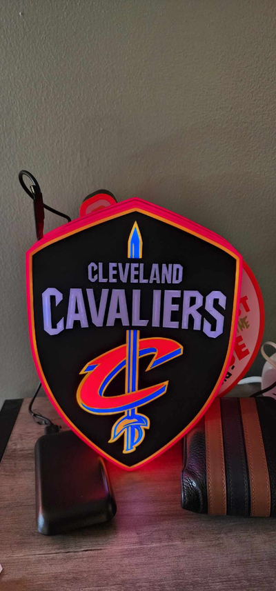 cleveland cavaliers - nba by tridimension printworks art signs & logos cavs sports lightbox lamp led cool awesome basketball 3d print model - Mito3D