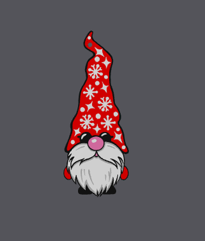 christmas gonk keyring keychain by love prints art models santa hat tree rudolph quirky fun gnome gift key loop 3d print model - Mito3D