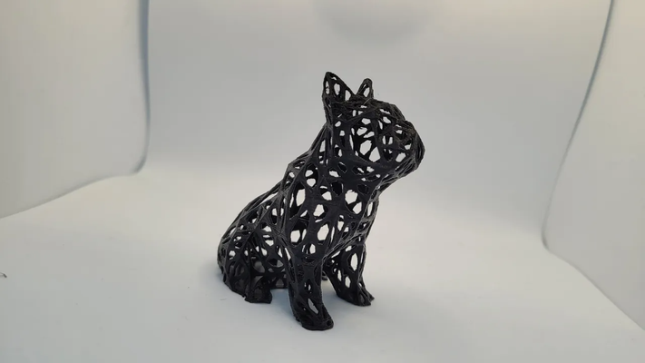 frenchie french bulldog voronoi by stldad6 art sculptures 3d print model - Mito3D